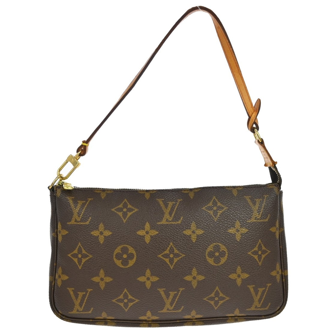 Louis Vuitton Monogram Pochette Accessoires Small Canvas Top Handle Bag M51980: Louis Vuitton Monogram Pochette Accessoires Small Canvas Top Handle Bag M51980 This Louis Vuitton Monogram Pochette Accessoires handbag features the iconic monogram canvas leather exterior in brown. D