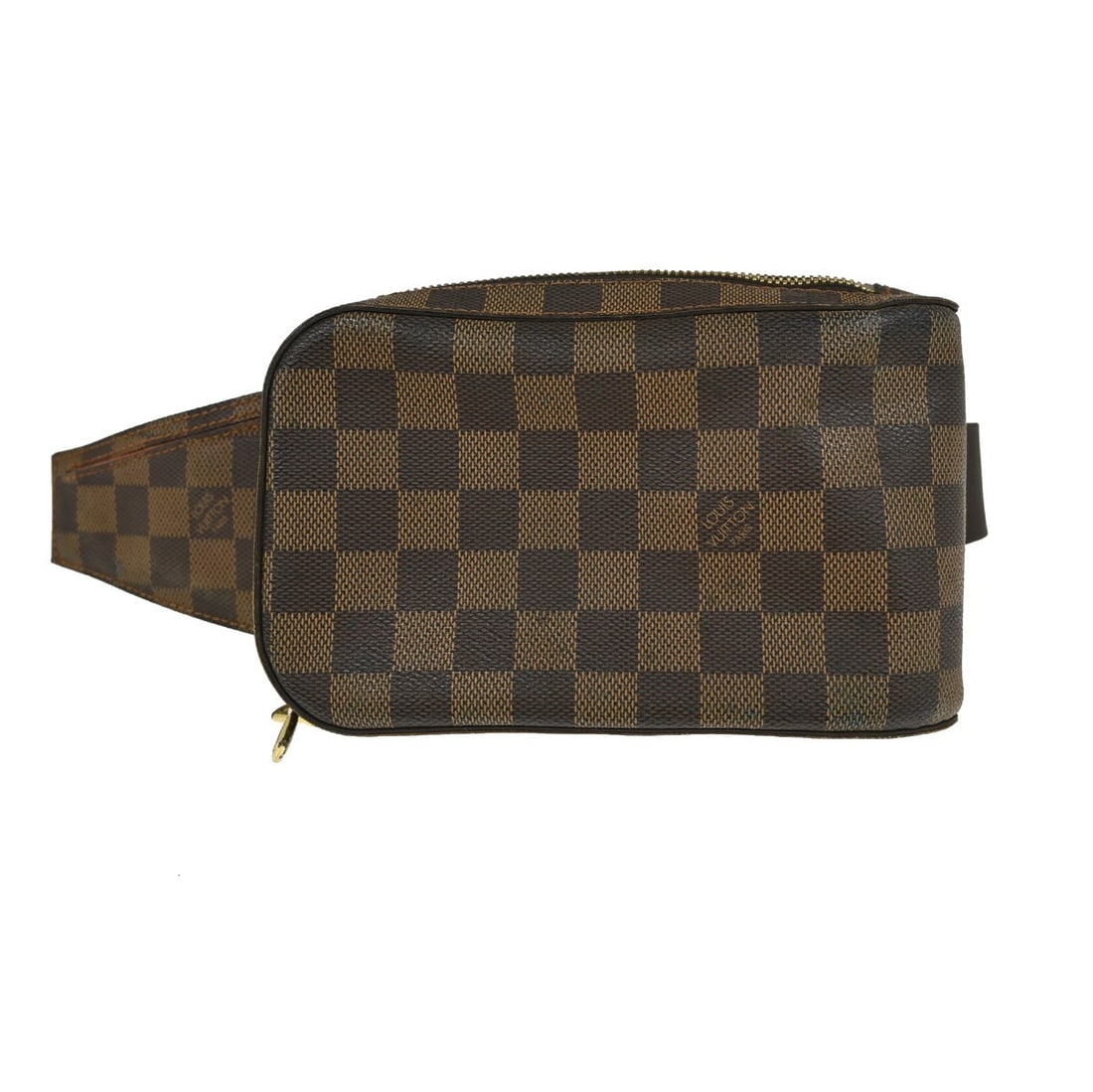 Louis Vuitton Damier Canvas Geronimos Unisex Brown Waist Bag: Louis Vuitton Damier Canvas Geronimos Unisex Brown Waist Bag The Louis Vuitton Geronimos Waist Bag in Damier canvas features a brown colorway and is designed for unisex use. Crafted from durable canva