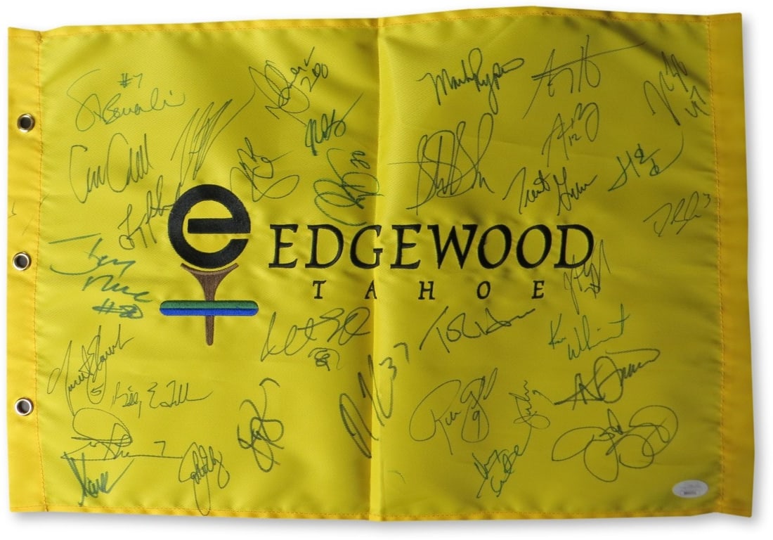 Football Legends Autographed Golf Flag JSA Jerry Rice John Elway Troy Aikman (1 of 7)