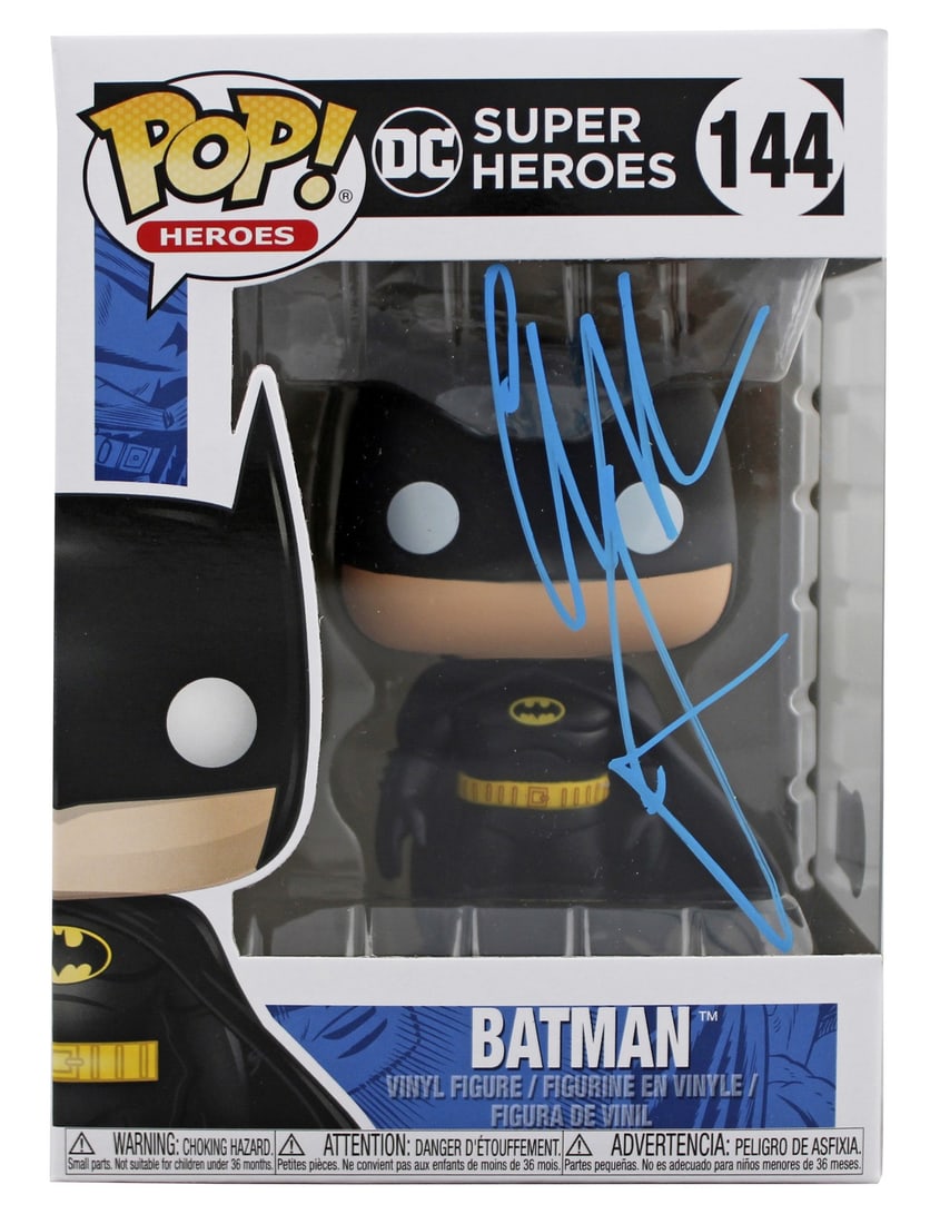 Christian Bale Signed DC Super Heroes Batman #144 Funko Pop BAS Authenticated: Christian Bale Signed DC Super Heroes Batman #144 Funko Pop BAS Authenticated This DC Super Heroes #144 Batman Funko Pop Vinyl Figure is personally signed by Christian Bale from Batman Begins. The aut