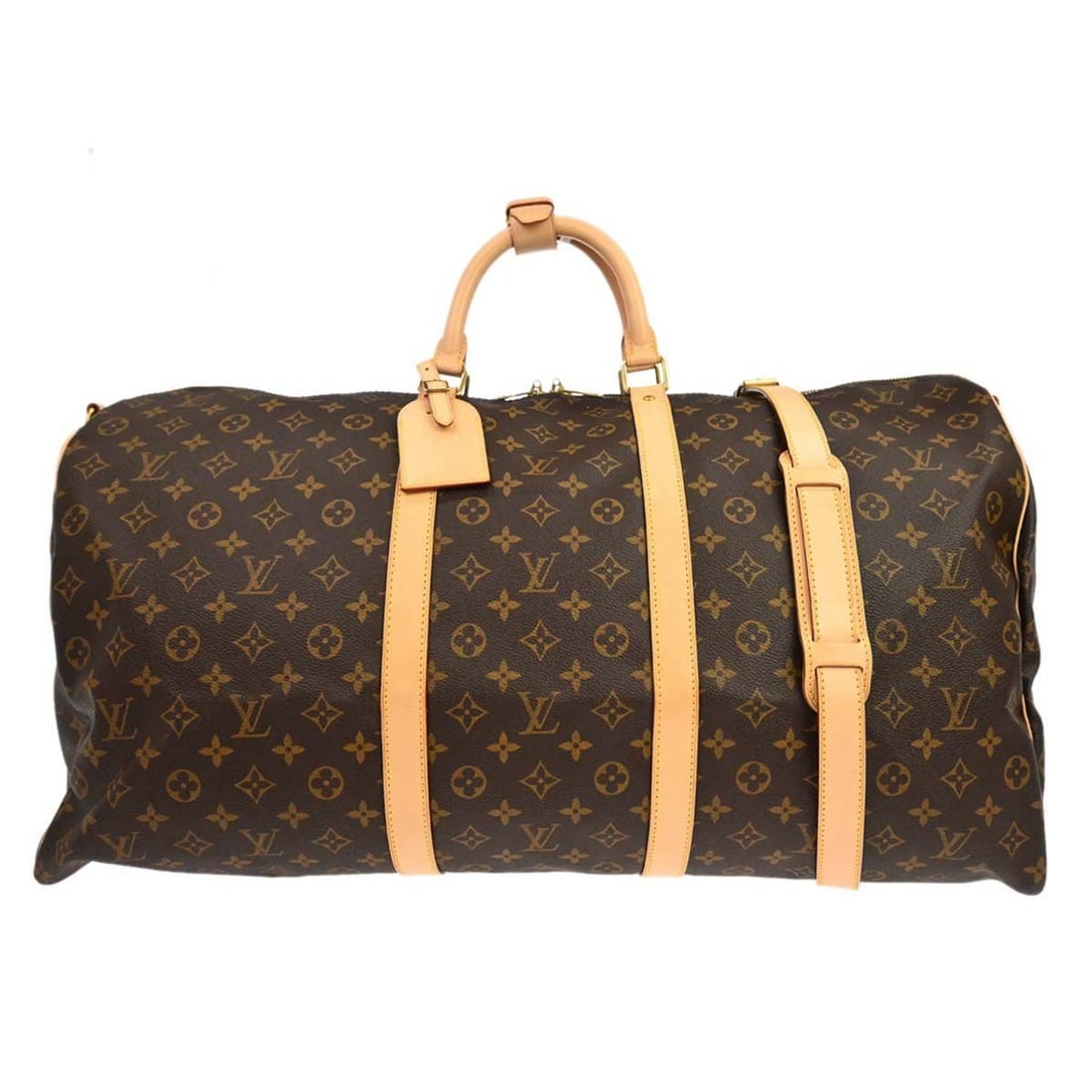 Louis Vuitton Keepall Bandouliere 60 Monogram Travel Duffle Bag: Louis Vuitton Keepall Bandouliere 60 Monogram Travel Duffle Bag This Louis Vuitton Keepall Bandouliere 60 is an extra large duffle bag crafted from the iconic Monogram canvas leather in brown. Designe