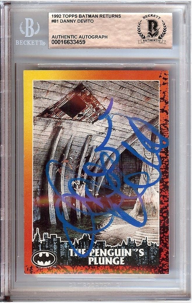 Batman Topps 1992 Penguin Card Signed by Danny DeVito Beckett Authenticated (1 of 2)