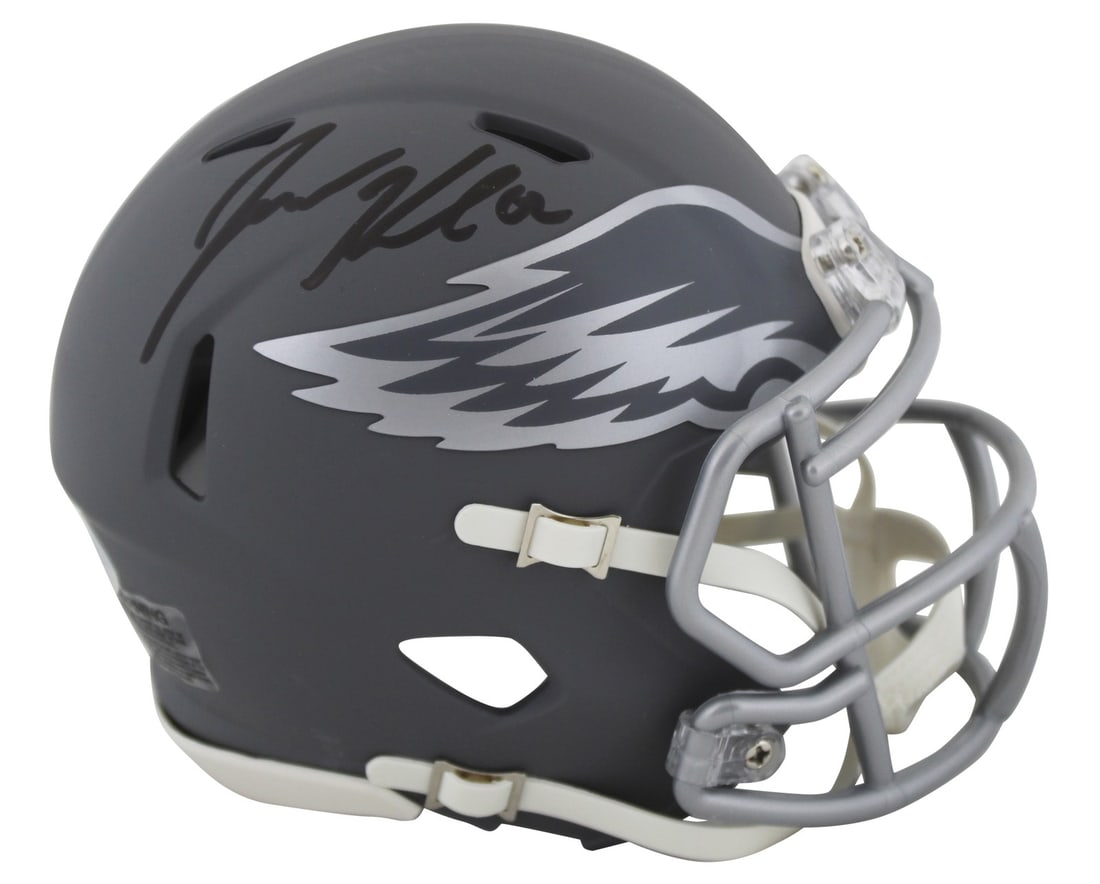 Jason Kelce Signed Philadelphia Eagles Slate Speed Mini Helmet PSA DNA Authenticated: Jason Kelce Signed Philadelphia Eagles Slate Speed Mini Helmet PSA DNA Authenticated This Philadelphia Eagles Slate Speed Mini Helmet has been personally signed by Jason Kelce. The autograph is authen