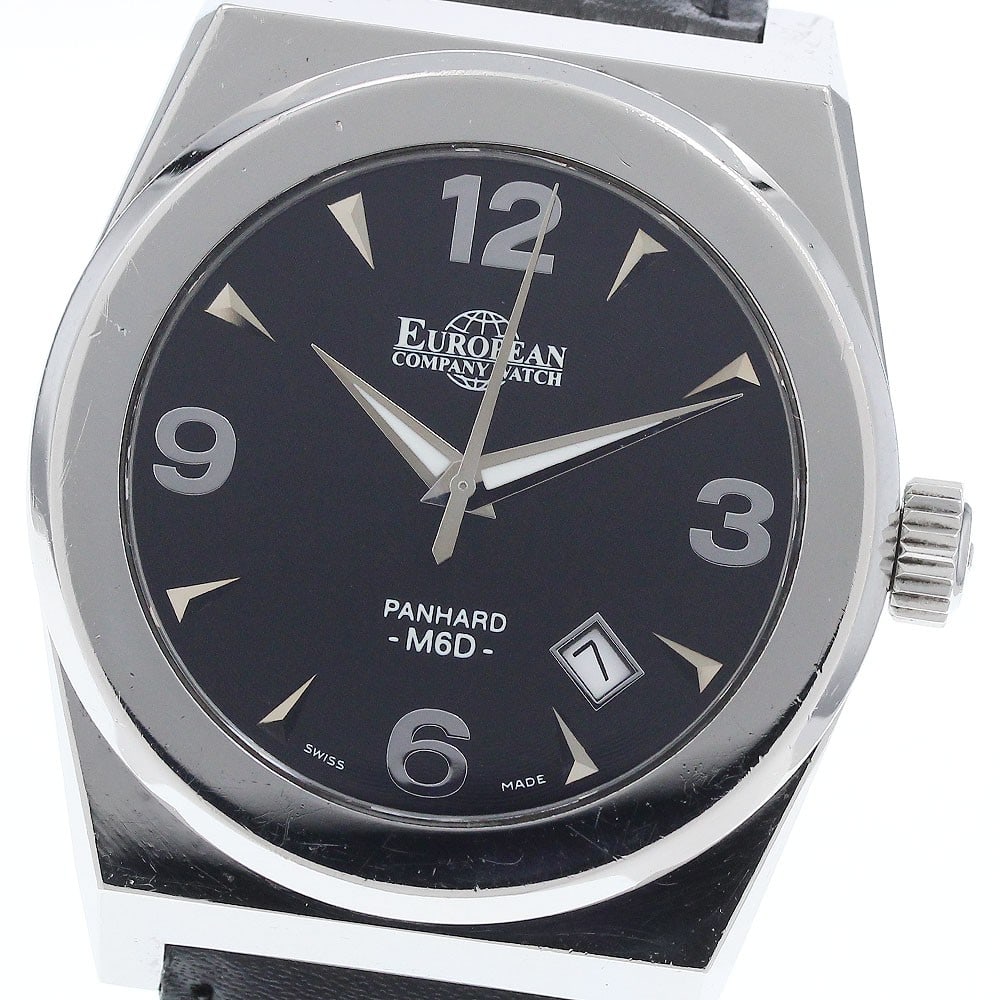 ECW Panhard M6D Automatic Men's Date Watch 40mm Stainless Steel: ECW Panhard M6D Automatic Men's Date Watch 40mm Stainless Steel This European Company Watch Panhard M6D men's wristwatch features a stainless steel case paired with an unused aftermarket leather strap
