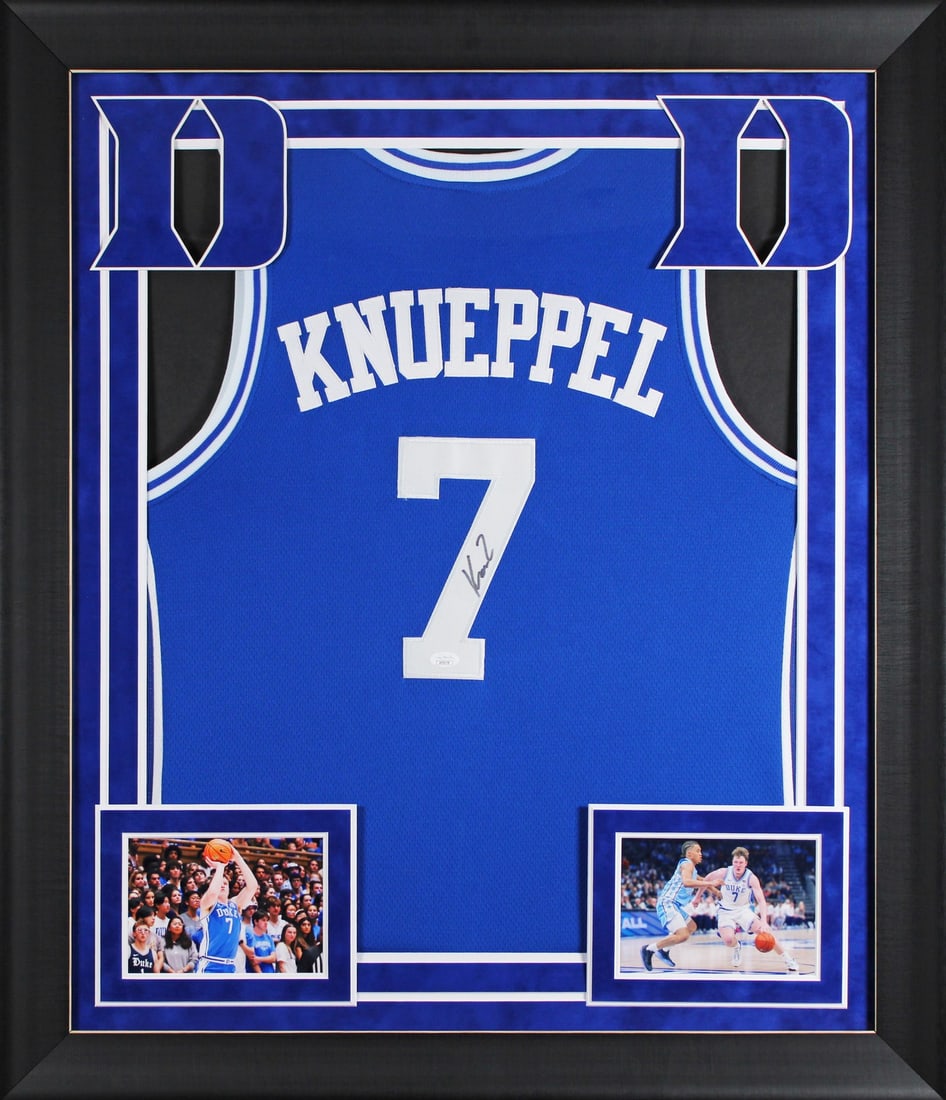 Framed Duke Blue Devils Jersey Signed by Kon Knueppel JSA Authenticated (1 of 2)