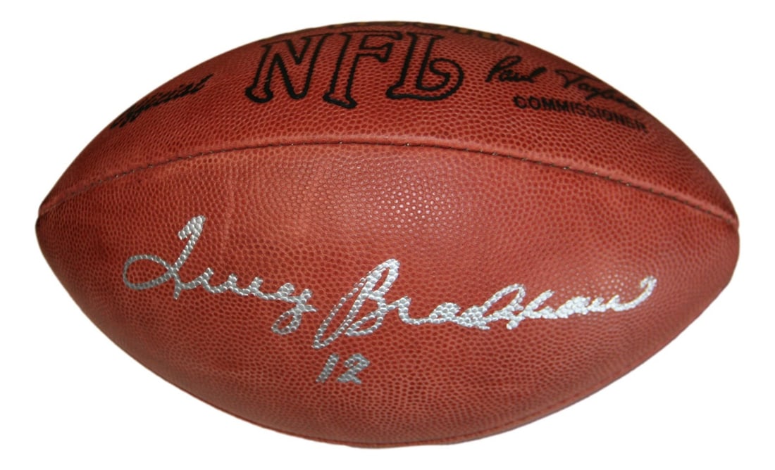 Autographed NFL Leather Football by Terry Bradshaw Beckett Authenticated (1 of 3)