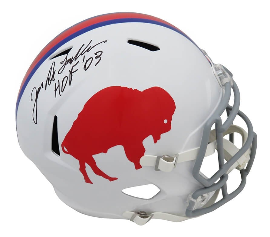 Joe DeLamielleure Signed Buffalo Bills Riddell Helmet HOF'03 COA: Joe DeLamielleure Signed Buffalo Bills Riddell Helmet HOF'03 COA Commemorate your passion for football with this authentic Joe DeLamielleure signed Buffalo Bills throwback white Riddell full size spee