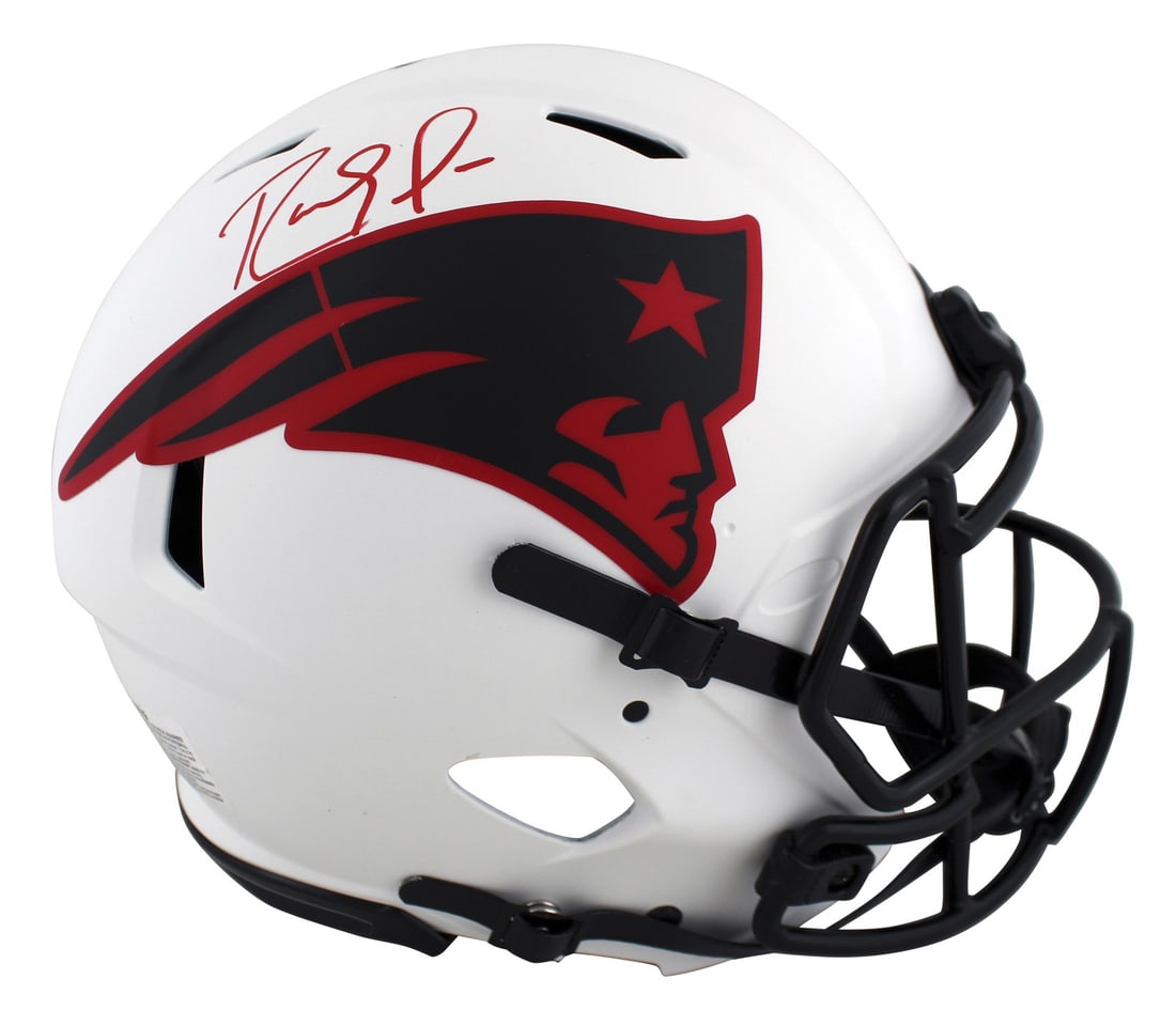Randy Moss Signed New England Patriots Lunar Speed Proline Helmet BAS Witnessed: Randy Moss Signed New England Patriots Lunar Speed Proline Helmet BAS Witnessed This Autographed Alternate Lunar Riddell Authentic Full Size Speed Proline Helmet has been personally signed by Randy Mo