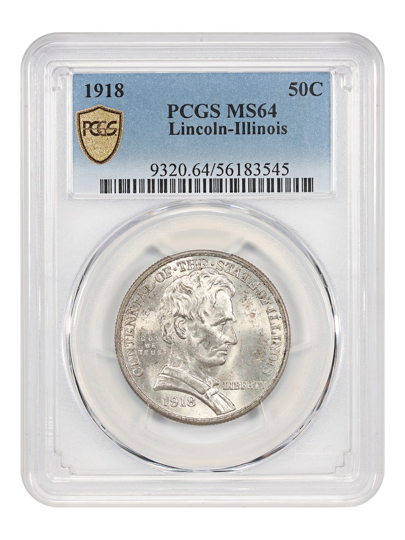 1918 Lincoln Half Dollar PCGS MS64 Silver Commemorative Coin: 1918 Lincoln Half Dollar PCGS MS64 Silver Commemorative Coin This 1918 50C Lincoln Classic Silver Commemorative coin is a single-year issue minted in Philadelphia to commemorate the 100th anniversary 