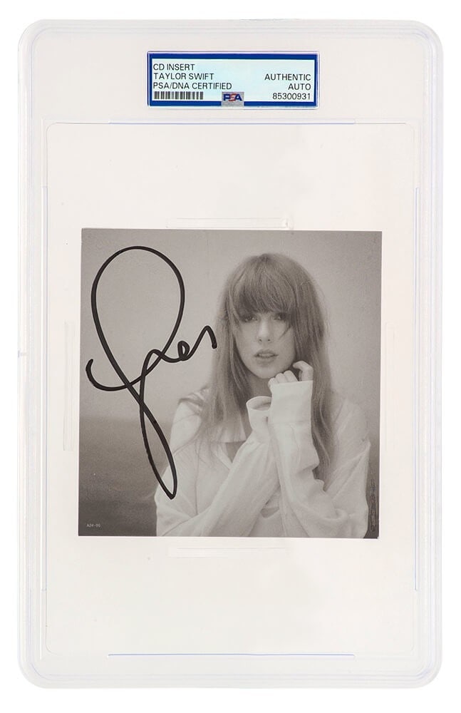 Taylor Swift Signed The Tortured Poets Department 5x5 CD Insert PSA/DNA (1 of 2)