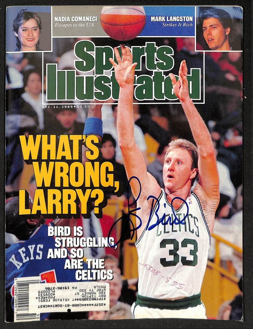 1989 Sports Illustrated Magazine Larry Bird Autograph With PSA DNA Authentication: 1989 Sports Illustrated Magazine Larry Bird Autograph With PSA DNA Authentication This is an original 1989 Sports Illustrated magazine featuring basketball legend Larry Bird. The magazine has been sig