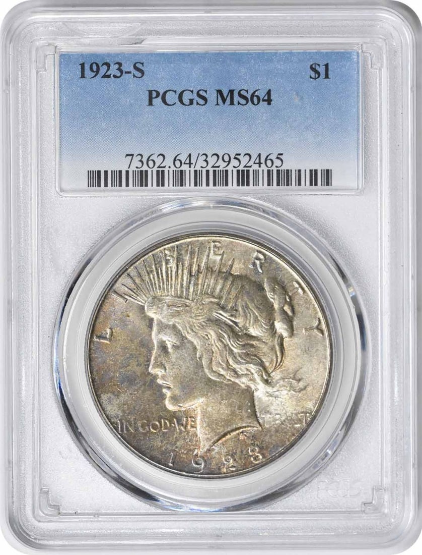 1923-S Peace Silver Dollar MS64 Certified by PCGS (1 of 2)