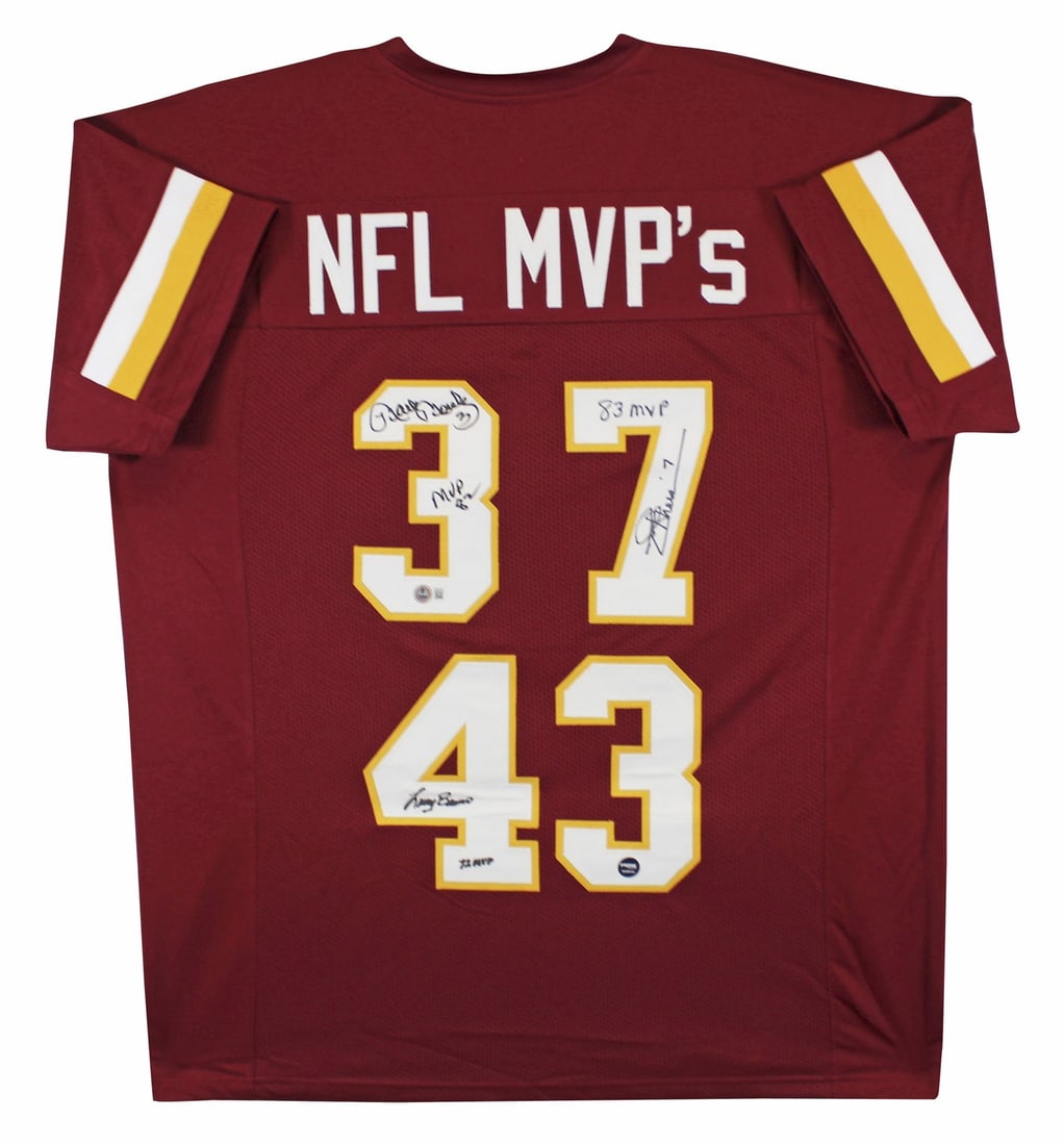 Signed Maroon Redskins Jersey by Theismann Mosely Brown BAS Authenticated (1 of 5)