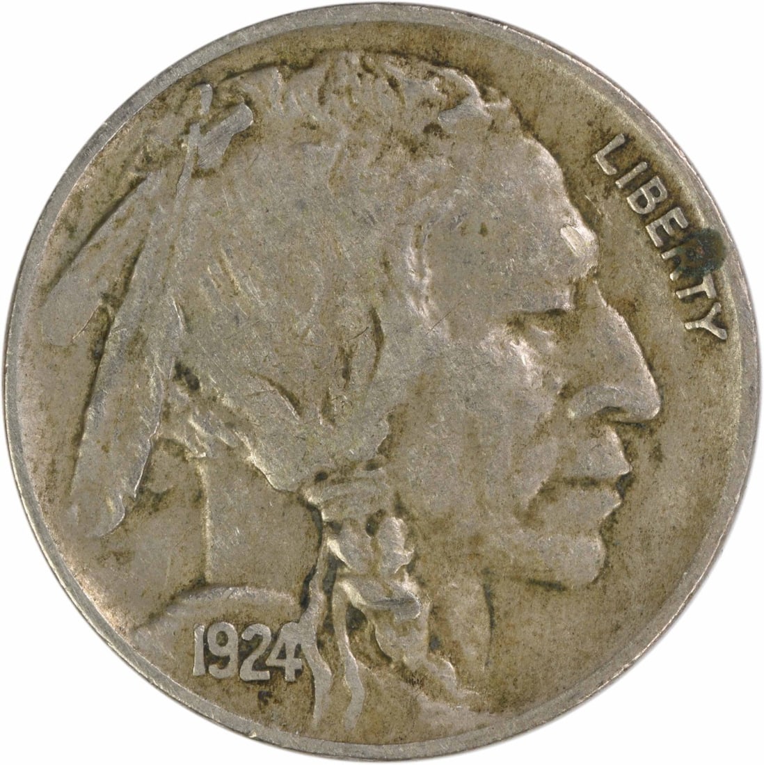 1924 Denver Buffalo Nickel Five Cent Coin EF Grade Uncertified: 1924 Denver Buffalo Nickel Five Cent Coin EF Grade Uncertified This is a 1924-D Buffalo nickel from the United States, featuring the iconic design by James Earle Fraser. Struck at the Denver Mint, thi