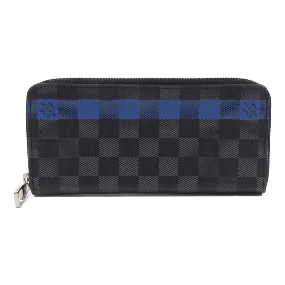 Louis Vuitton Damier Graphite Zippy Long Wallet Blue: Louis Vuitton Damier Graphite Zippy Long Wallet Blue This Louis Vuitton Zippy long wallet features the signature Damier Graphite pattern in black, gray, and blue. Crafted from durable PVC coated canva