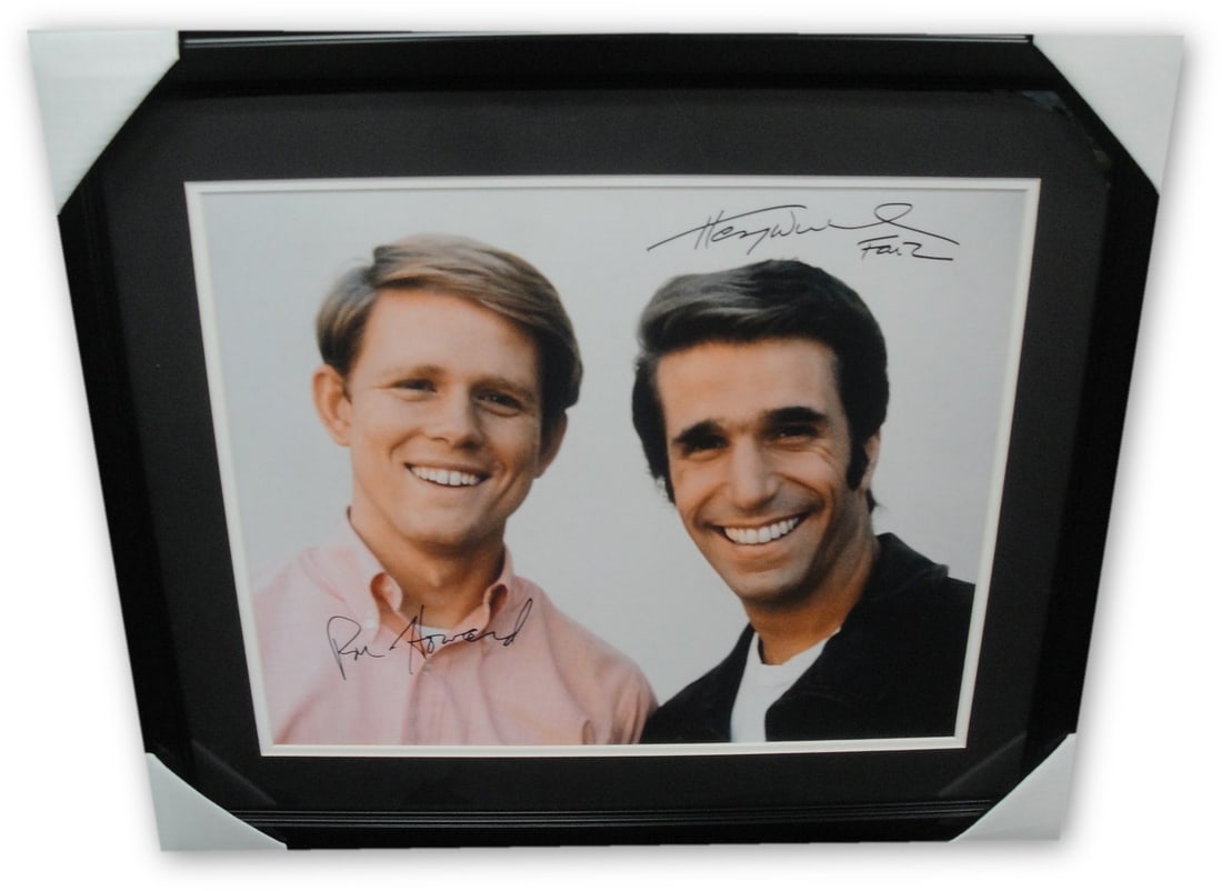 Framed 16x20 Photograph Signed by Henry Winkler and Ron Howard (1 of 2)