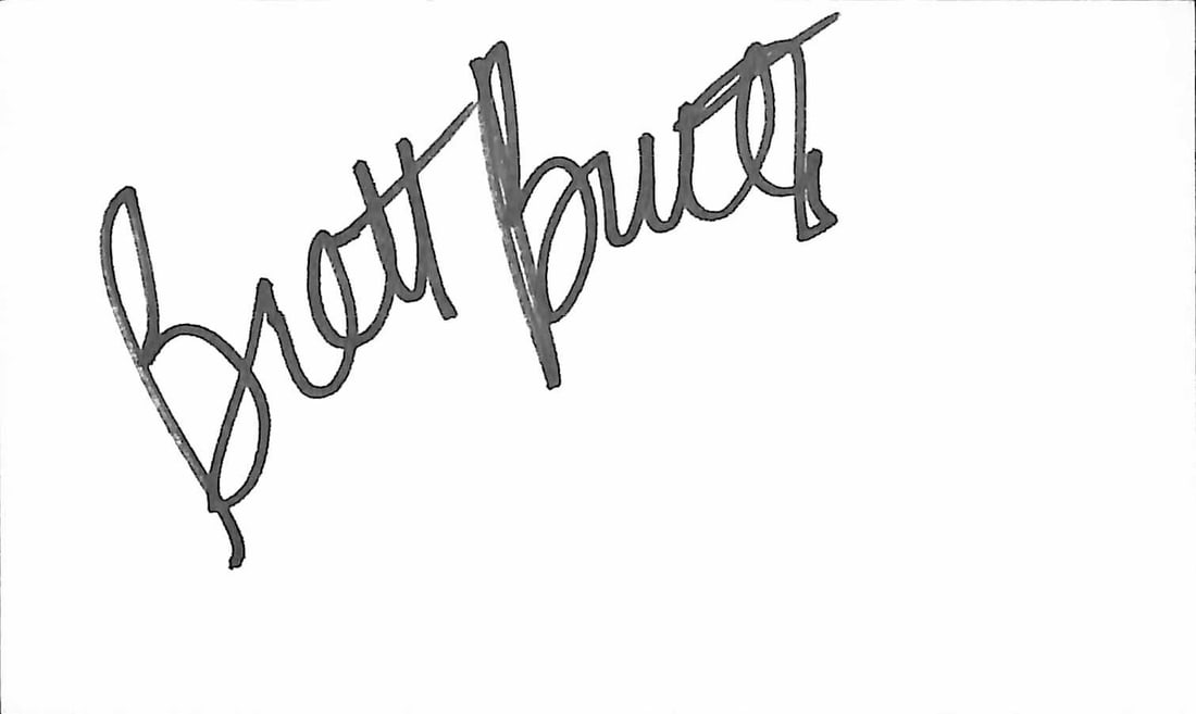 Brett Butler Signed 3x5 Index Card Beckett Certified: Brett Butler Signed 3x5 Index Card Beckett Certified This item features an autographed 3x5 index card signed by actress Brett Butler. The signature is written in black permanent marker on the unlined 
