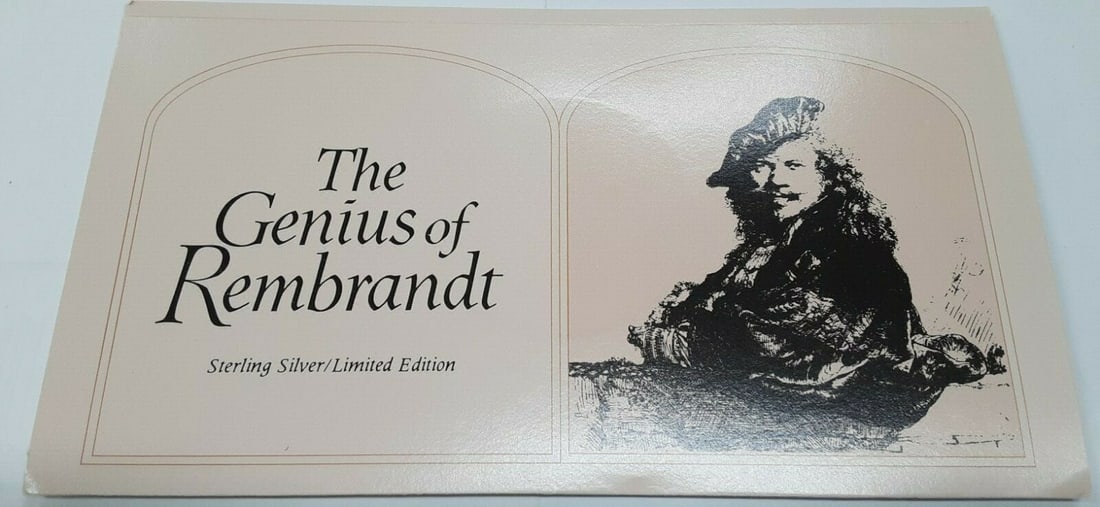 Sterling Silver Danae Proof Medal Genius of Rembrandt in Franklin Mint Card (1 of 5)