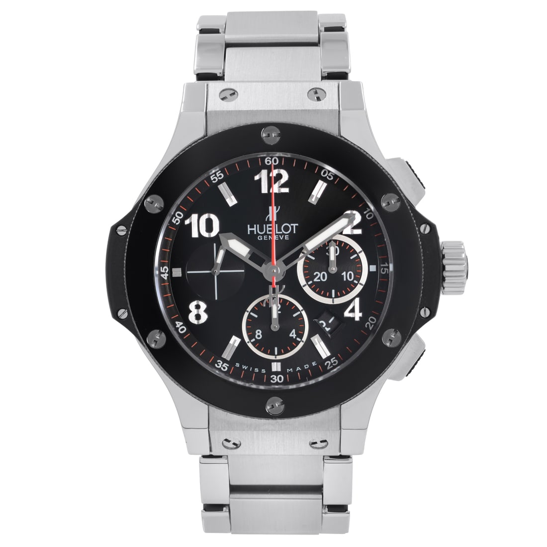 Hublot Big Bang Steel Chronograph Black Dial Automatic Watch 301.SX.130.SX: Hublot Big Bang Steel Chronograph Black Dial Automatic Watch 301.SX.130.SX The Hublot Big Bang Steel Chronograph is a luxurious automatic wristwatch designed for men, showcasing a striking black dial.