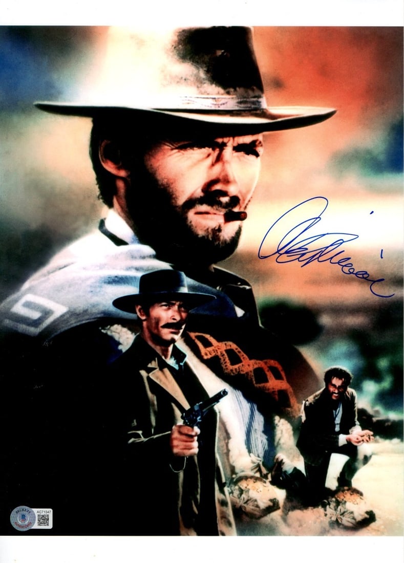 Clint Eastwood Signed 10X14 Good Bad Ugly Photo Beckett Authenticated: Clint Eastwood Signed 10X14 Good Bad Ugly Photo Beckett Authenticated This is an original 10"x14" photograph featuring a collage of scenes from the iconic film 'The Good, The Bad and The Ugly', signed