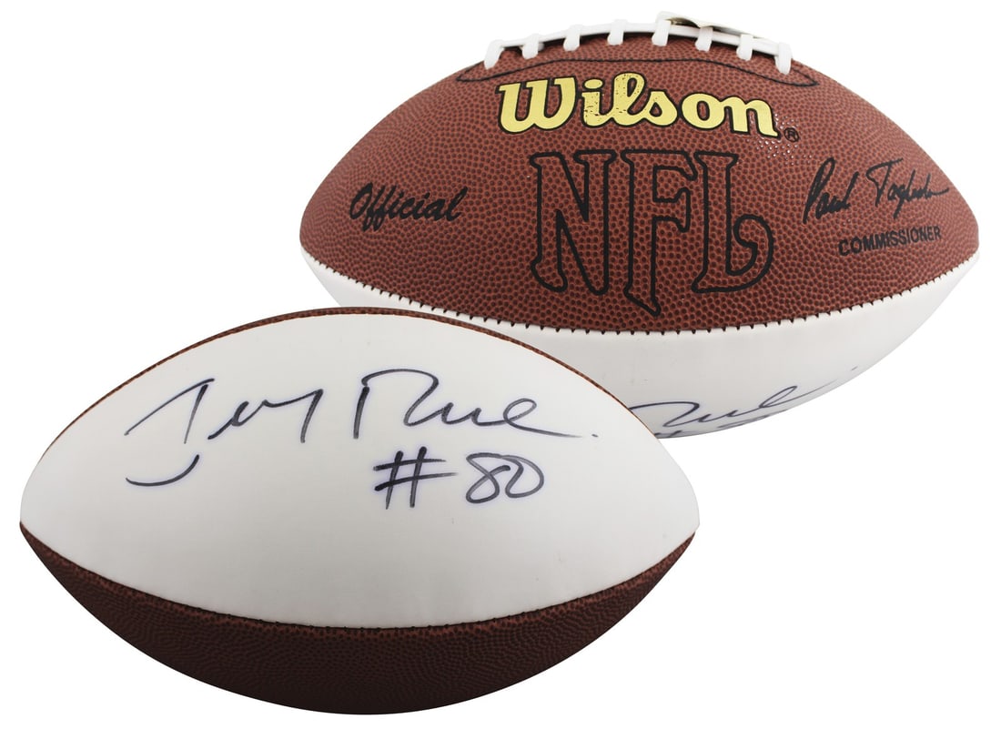 Jerry Rice Autographed Wilson NFL White Panel Football Beckett Authenticated 49ers (1 of 4)