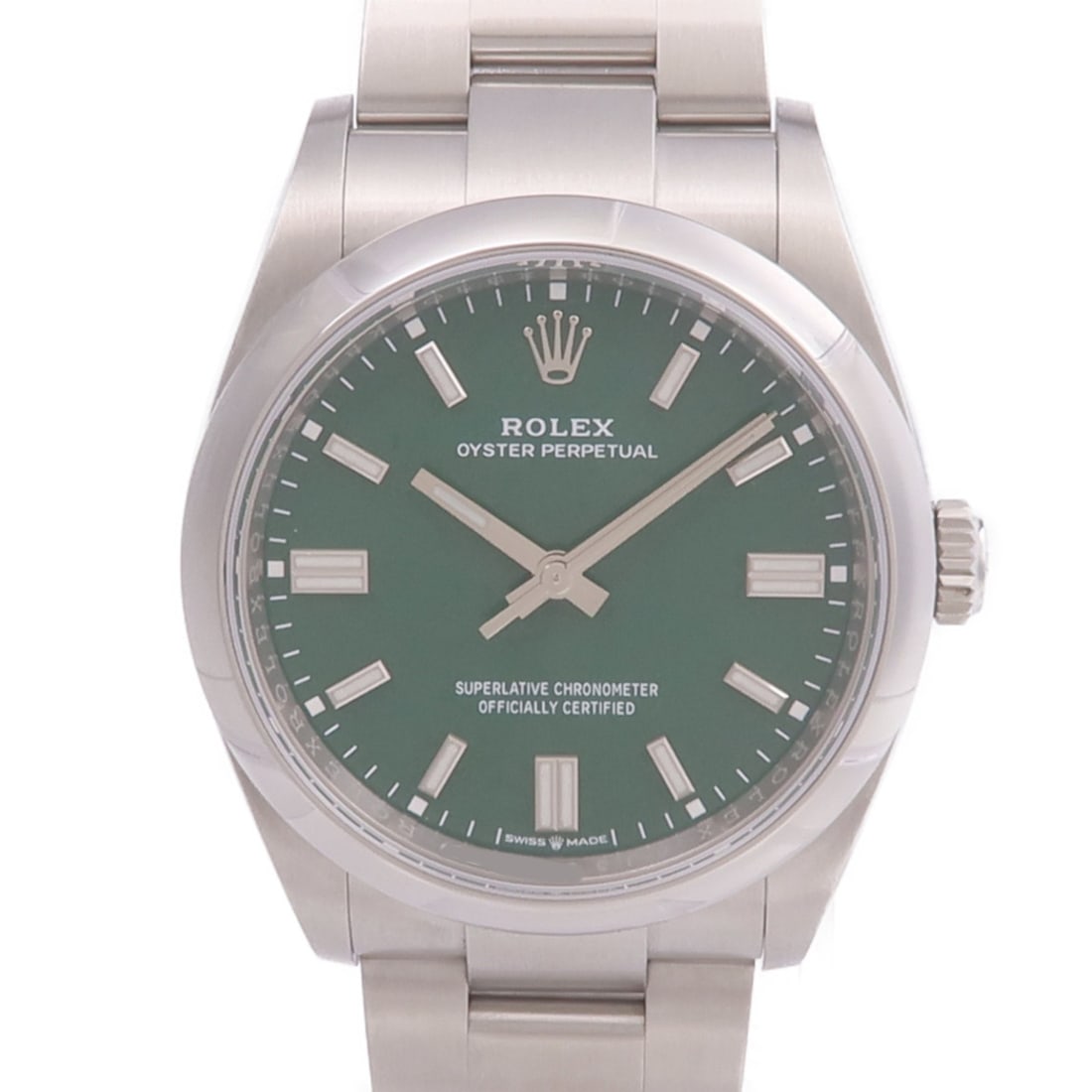Rolex Oyster Perpetual 126000 Green Dial Stainless Steel Automatic Watch: Rolex Oyster Perpetual 126000 Green Dial Stainless Steel Automatic Watch This ROLEX Oyster Perpetual 126000 is a men's wristwatch crafted from stainless steel, featuring an automatic winding movement.