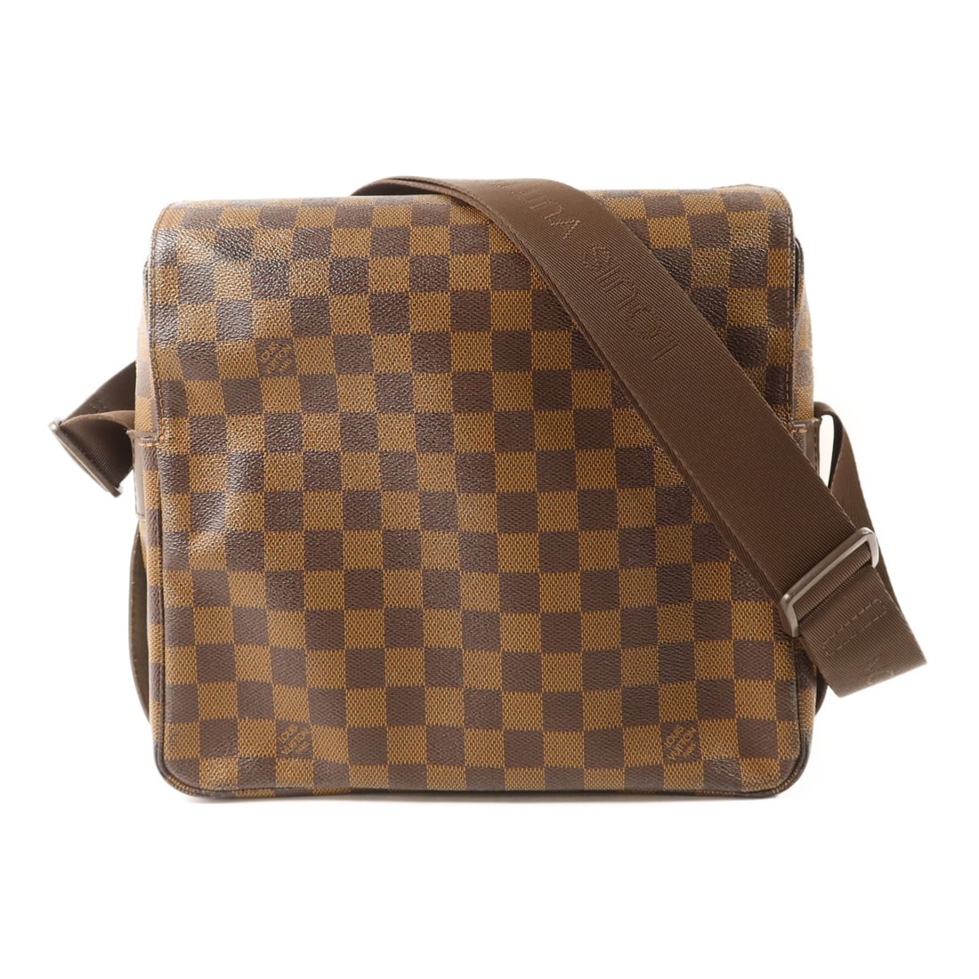 Louis Vuitton Naviglio Brown Shoulder Bag N45255 Damier Canvas: Louis Vuitton Naviglio Brown Shoulder Bag N45255 Damier Canvas This Louis Vuitton Naviglio shoulder messenger bag features the brand's signature Damier brown PVC coated canvas and gold-tone hardware. 