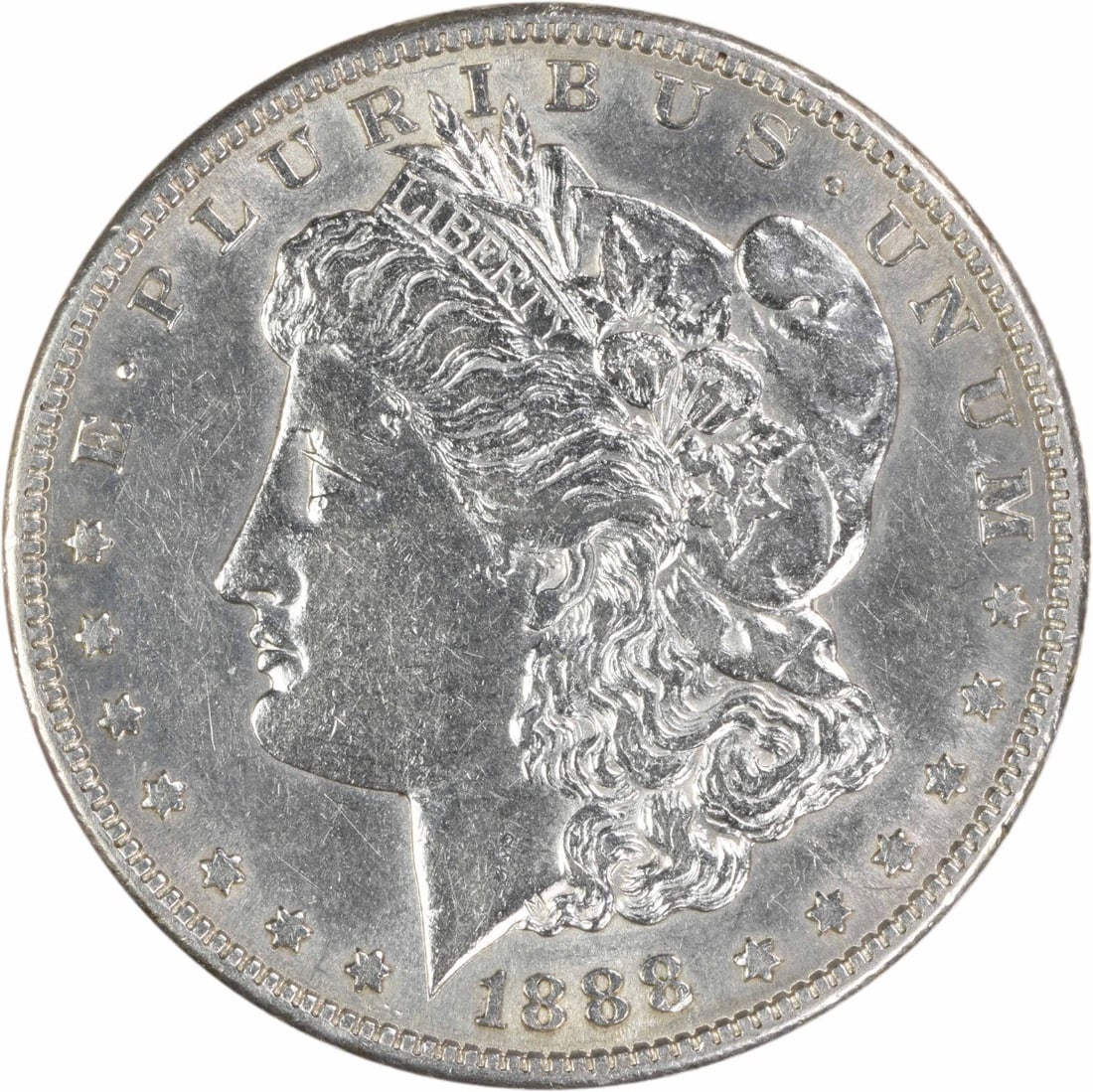 1888 S San Francisco Morgan Dollar AU Uncertified: 1888 S San Francisco Morgan Dollar AU Uncertified This is an 1888-S Morgan Silver Dollar from the United States, featuring the design by George T. Morgan. The coin is composed of 90% silver and 10% co