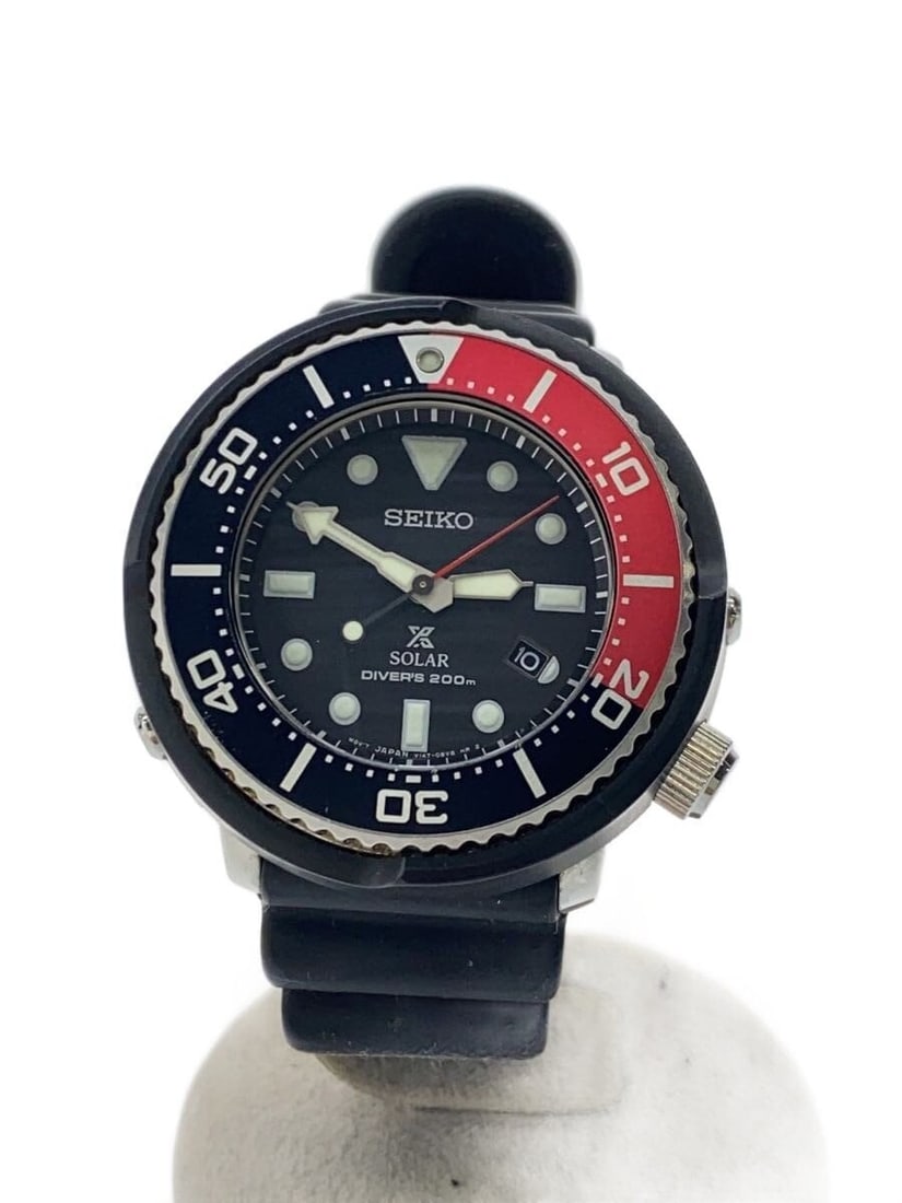Seiko Prospex V147-0BN0 Men's Diver Scuba Wristwatch: Seiko Prospex V147-0BN0 Men's Diver Scuba Wristwatch This SEIKO Prospex Diver Scuba V147-0BN0 is a men's wristwatch featuring a robust design suitable for everyday wear. Made in Japan, it displays sli