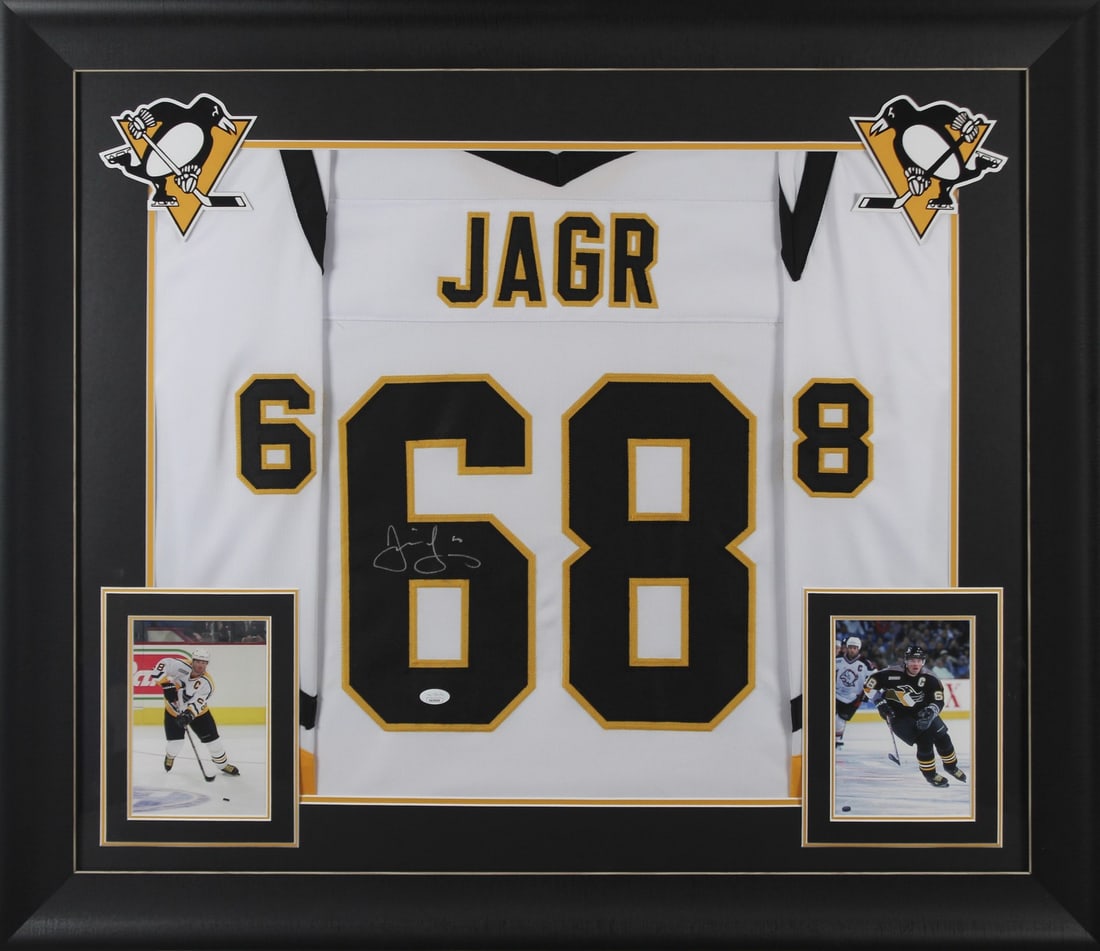 Jaromir Jagr Signed Framed Jersey Pittsburgh Penguins JSA Certificate (1 of 2)