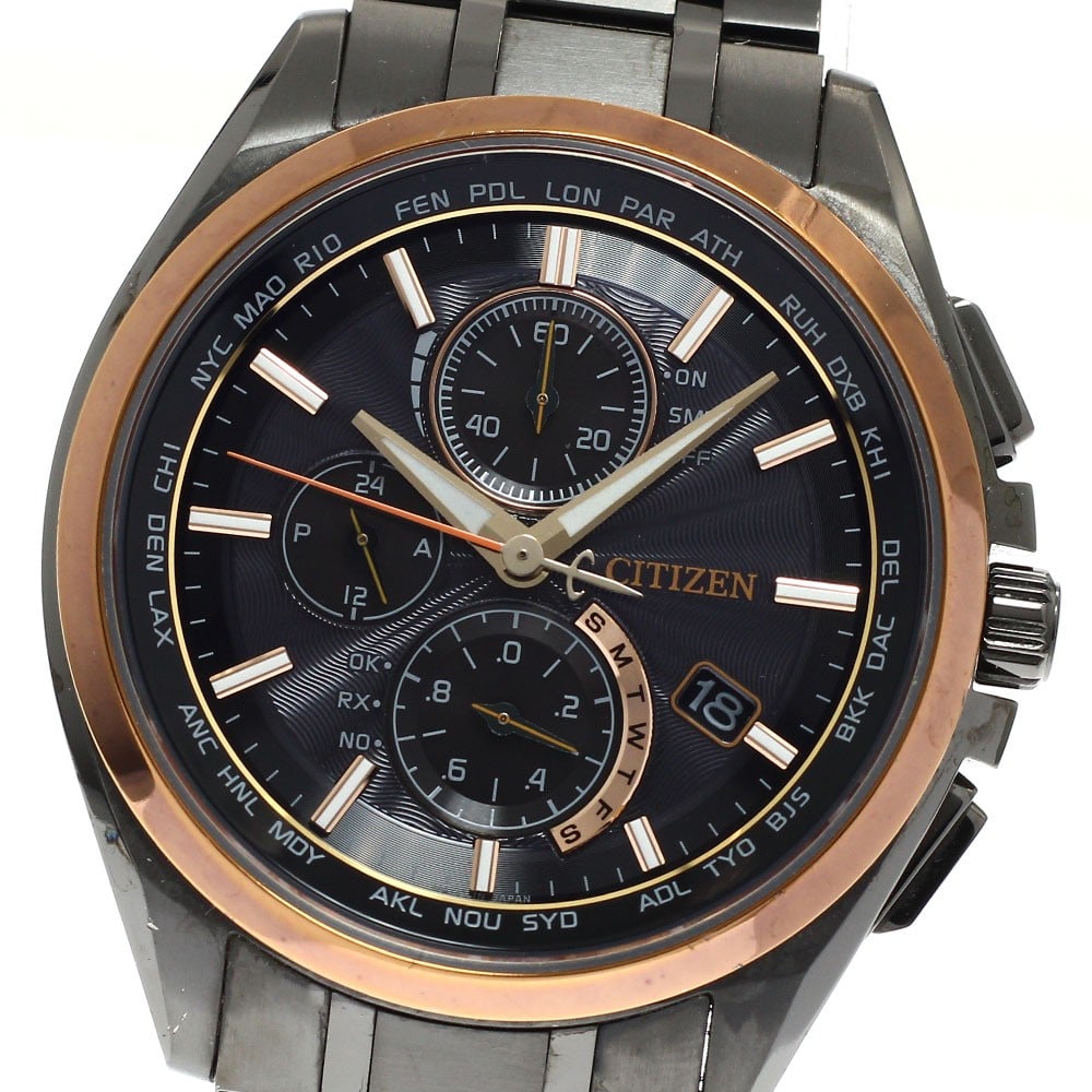 Citizen Attesa Titanium Solar Radio Controlled Men's Wristwatch: Citizen Attesa Titanium Solar Radio Controlled Men's Wristwatch This Citizen Attesa 100th Anniversary men's wristwatch features a titanium case and band with a black dial. The watch is powered by a so
