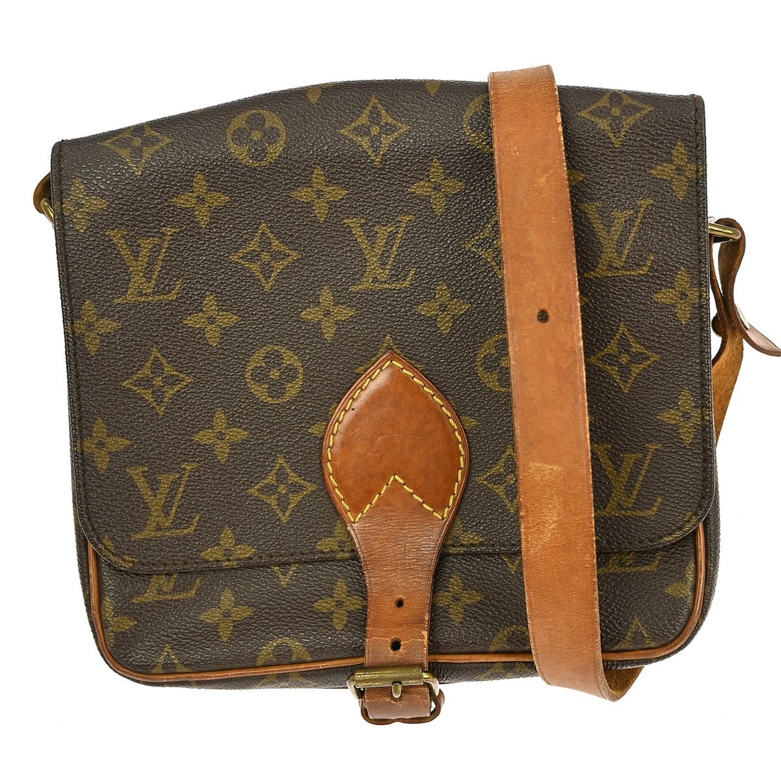 Cartouchiere Bag in Monogram Canvas by Louis Vuitton: Cartouchiere Bag in Monogram Canvas by Louis Vuitton The Louis Vuitton Cartouchiere handbag features the iconic monogram canvas design in brown and is crafted for unisex use. This French-made bag incl