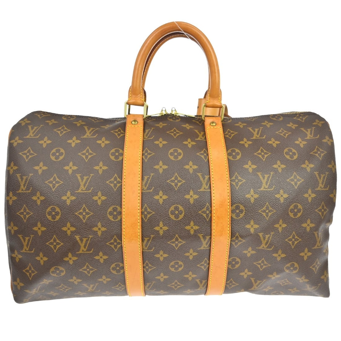 Louis Vuitton Monogram Canvas Keepall Unisex Travel Bag 45cm: Louis Vuitton Monogram Canvas Keepall Unisex Travel Bag 45cm This is a Louis Vuitton Keepall Bag crafted from signature brown monogram canvas. Designed for unisex use, this vintage piece was made in F