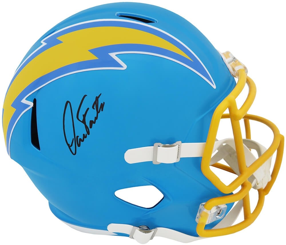 Dan Fouts Autographed Chargers FLASH Riddell Helmet with COA: Dan Fouts Autographed Chargers FLASH Riddell Helmet with COA This Dan Fouts signed Chargers FLASH Riddell full-size speed replica helmet is a must-have for any football fan. Celebrated as a Hall of Fa