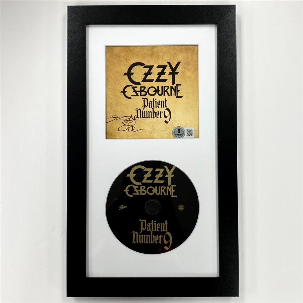 Signed Ozzy Osbourne Patient Number 9 CD Insert Display Beckett BAS (1 of 5)