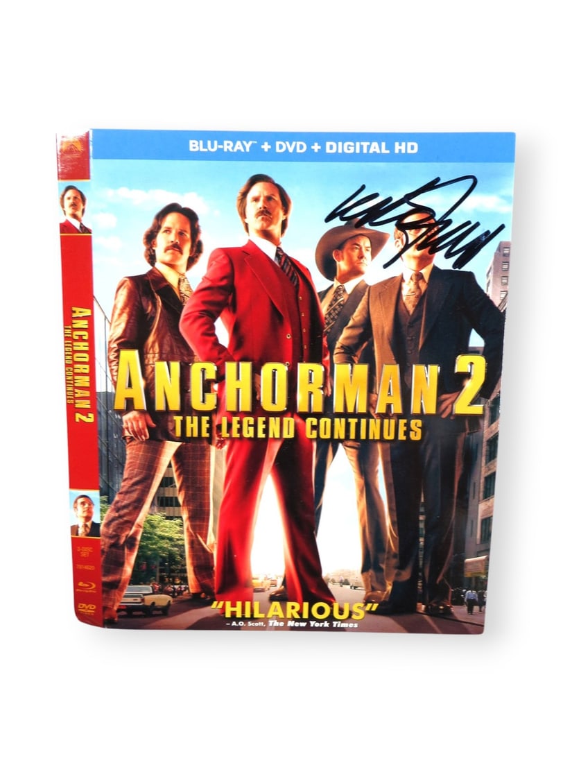 Anchorman 2 Blu-ray Slipcover Signed by Will Ferrell JSA Authenticated: Anchorman 2 Blu-ray Slipcover Signed by Will Ferrell JSA Authenticated This is a Blu-ray slipcover for "Anchorman 2" that has been signed by Will Ferrell. The autograph is authenticated by James Spenc