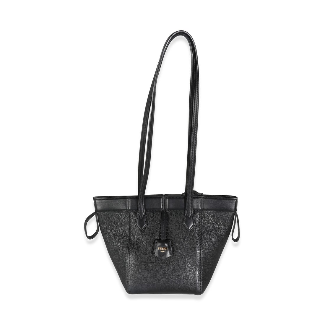 Fendi Mini Origami Tote Brown Leather Shoulder Bag Gold Tone (1 of 8)