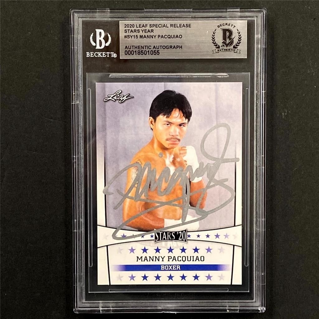 Manny Pacquiao 2020 Leaf Stars Autographed Card #15 BAS (1 of 3)