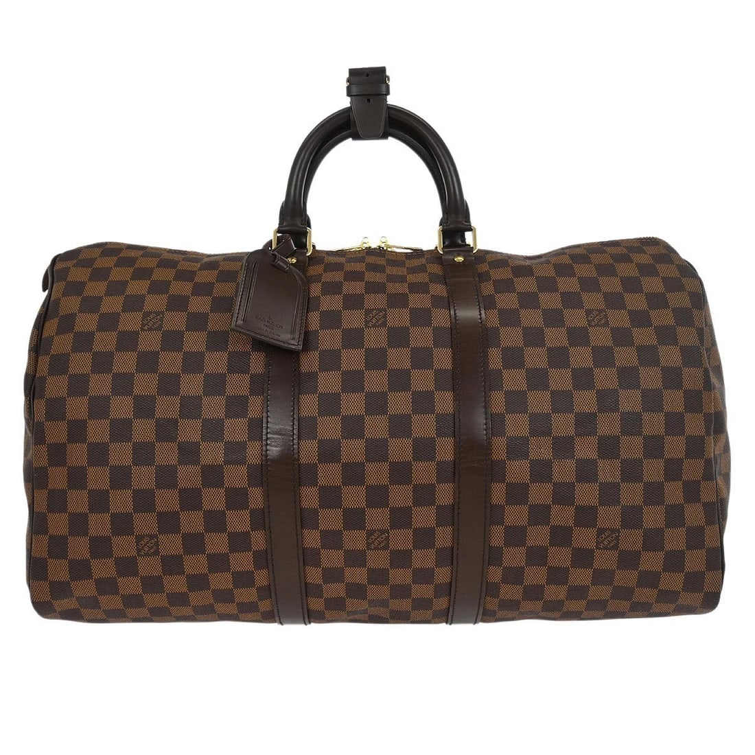 Louis Vuitton Keepall 50 Damier Duffle Handbag N41427 Travel Bag: Louis Vuitton Keepall 50 Damier Duffle Handbag N41427 Travel Bag The Louis Vuitton Damier Keepall 50 Travel Duffle Handbag is an iconic piece crafted from durable Damier canvas leather, designed for s