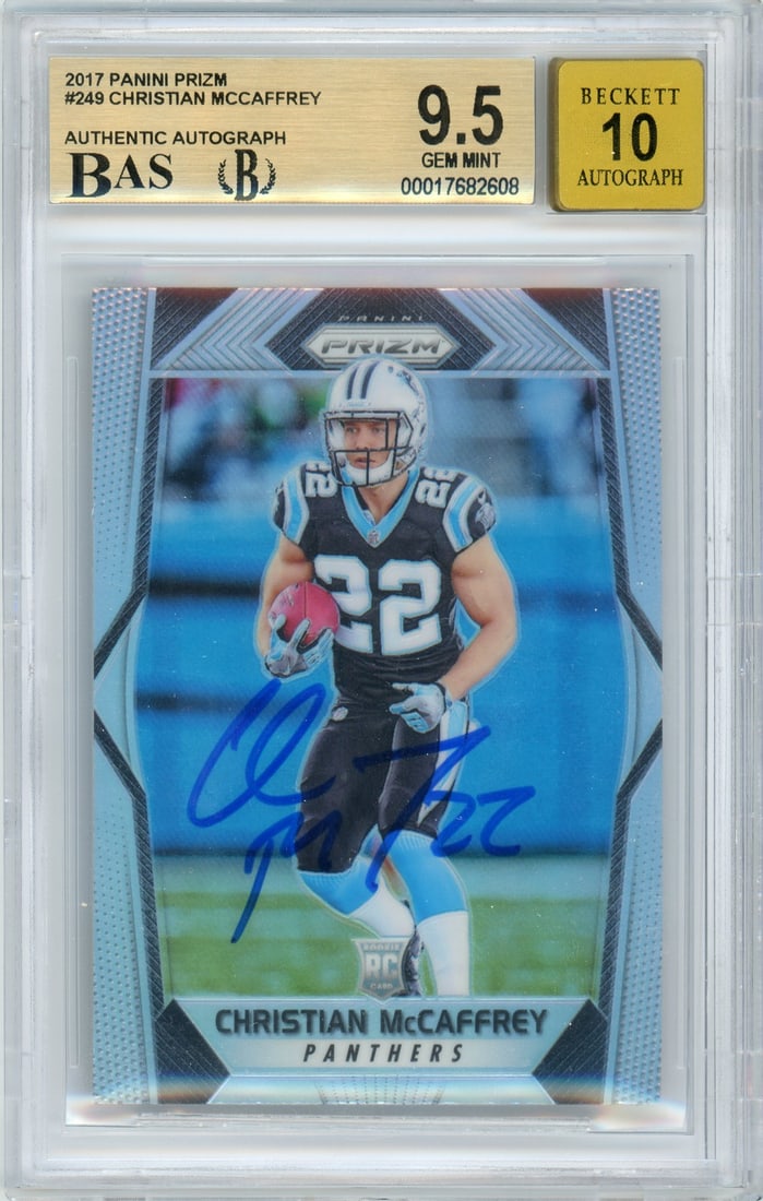 Christian McCaffrey 2017 Prizm Silver Rookie Autograph BGS 9.5 (1 of 2)