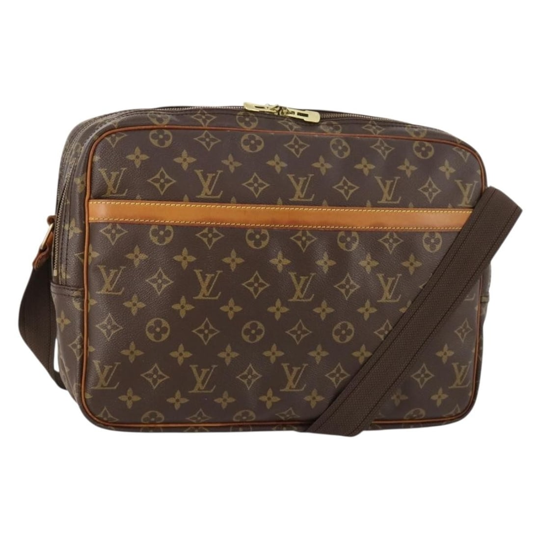 Louis Vuitton Monogram Canvas Reporter Shoulder Bag Brown France: Louis Vuitton Monogram Canvas Reporter Shoulder Bag Brown France This Louis Vuitton Reporter Bag features the iconic monogram canvas, designed for unisex use. The bag is presented in brown canvas and 