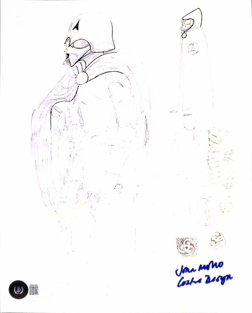 John Mollo Signed 8x10 Star Wars Darth Vader Photo Beckett Authenticated (1 of 1)