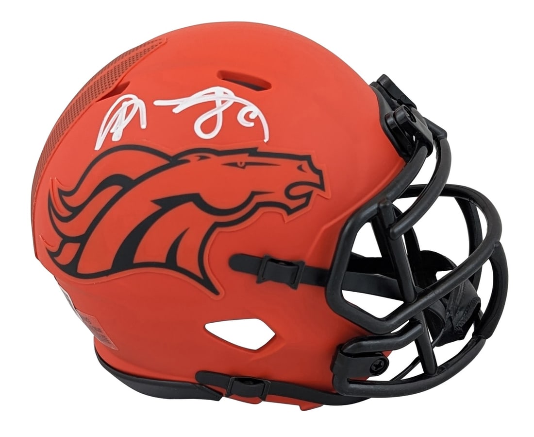 Shannon Sharpe Signed Rave Speed Mini Helmet Denver Broncos BAS Witnessed: Shannon Sharpe Signed Rave Speed Mini Helmet Denver Broncos BAS Witnessed This authentic autographed Rave Speed Mini Helmet has been personally signed by Shannon Sharpe, a legendary player for the Den