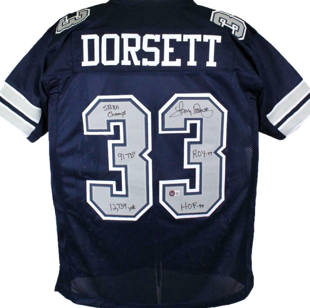 Tony Dorsett Autographed Dallas Cowboys Jersey with Beckett Hologram (1 of 9)
