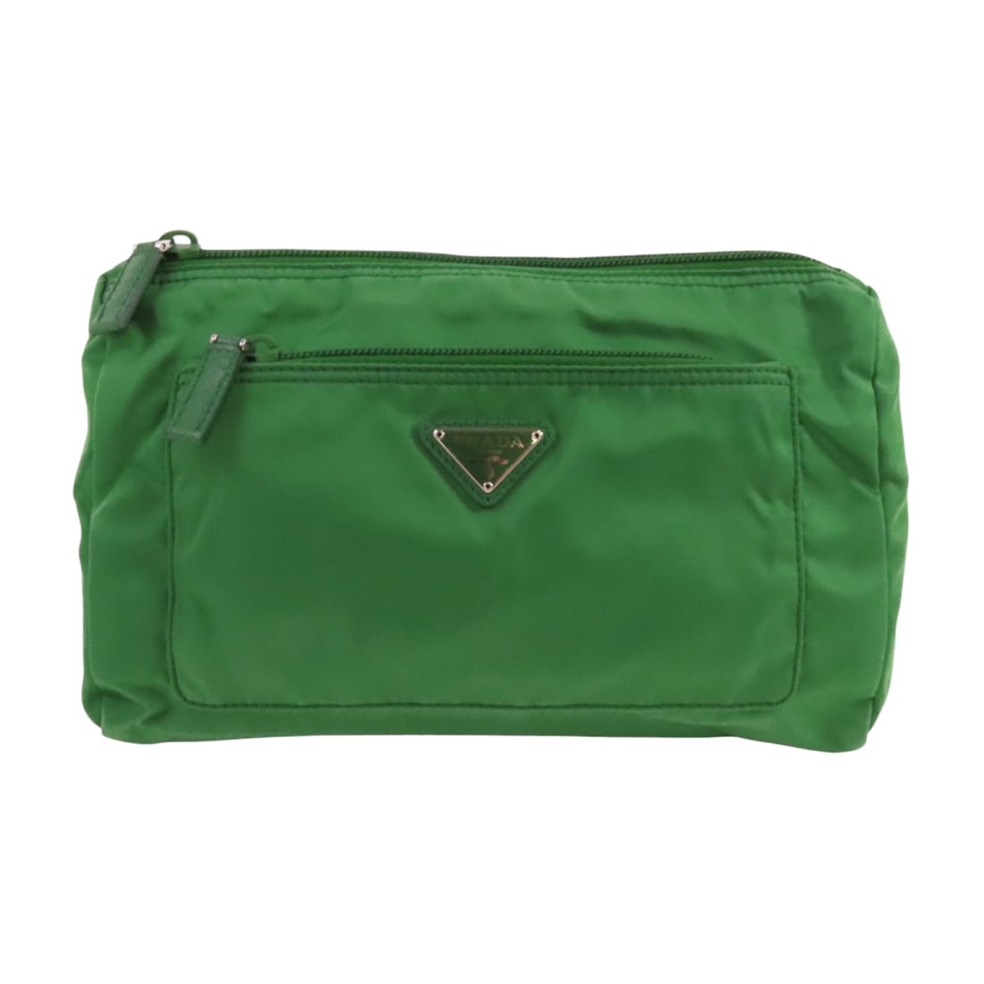 PRADA Tessuto Small Clutch Cosmetic Bag Green Nylon 1NA002 (1 of 15)