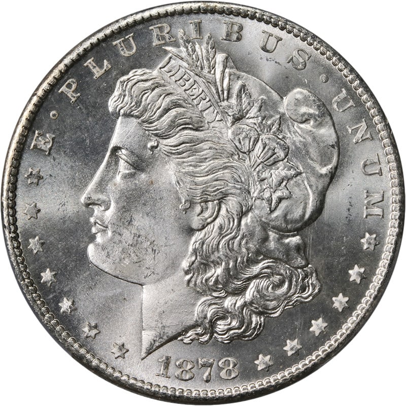 PCGS MS65 1878-S Morgan Dollar Silver Coin With CAC Endorsement (1 of 4)