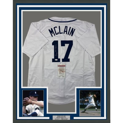 Denny McLain Signed Detroit Tigers Jersey Framed 33x42 JSA COA (1 of 3)