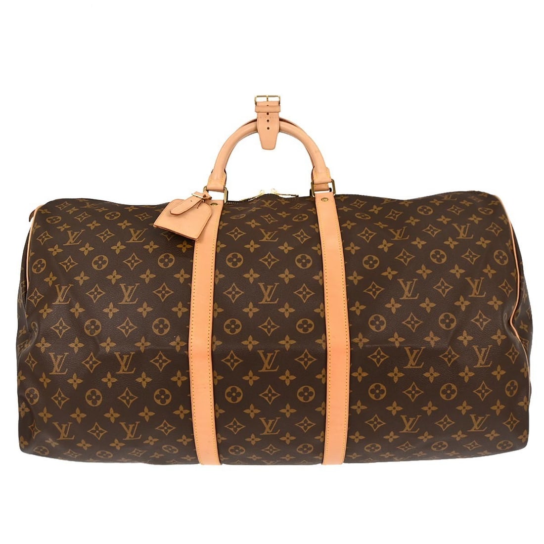 Louis Vuitton Keepall 60 Monogram Canvas Extra Large Travel Duffel Bag M41422: Louis Vuitton Keepall 60 Monogram Canvas Extra Large Travel Duffel Bag M41422 This Louis Vuitton Keepall 60 duffle handbag features the iconic Monogram canvas with leather trim. Designed for travel, i