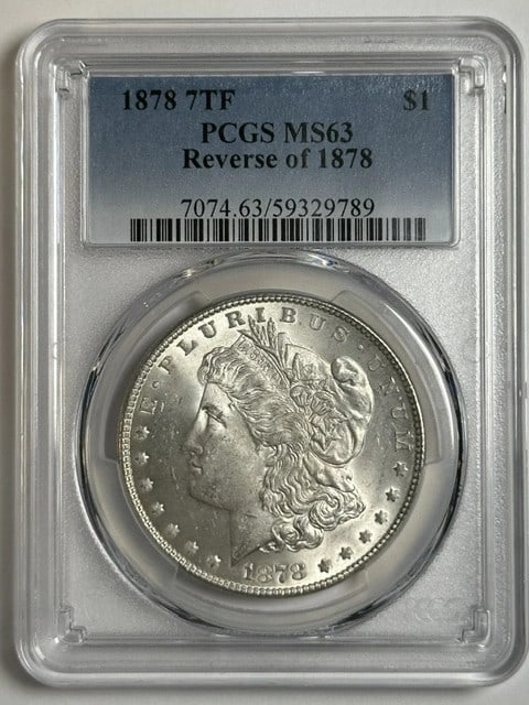PCGS MS63 1878 Philadelphia Morgan Silver Dollar Reverse of 78: PCGS MS63 1878 Philadelphia Morgan Silver Dollar Reverse of 78 This 1878 Morgan Silver Dollar features the Reverse of 78 design and was minted in Philadelphia. Graded MS-63 by PCGS, this uncirculated 