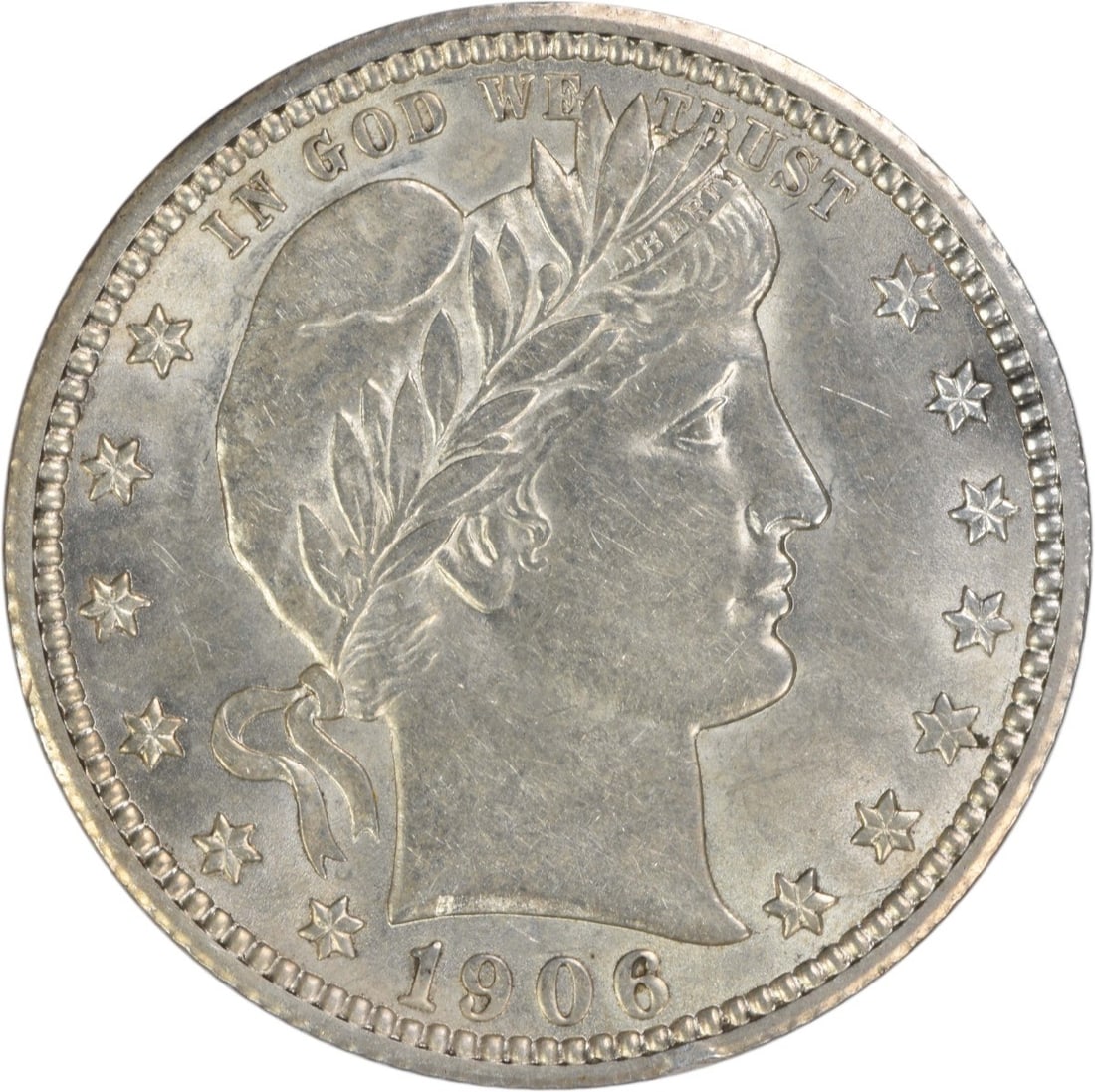 1906-D Barber 25C Silver Quarter BU Uncertified (1 of 2)